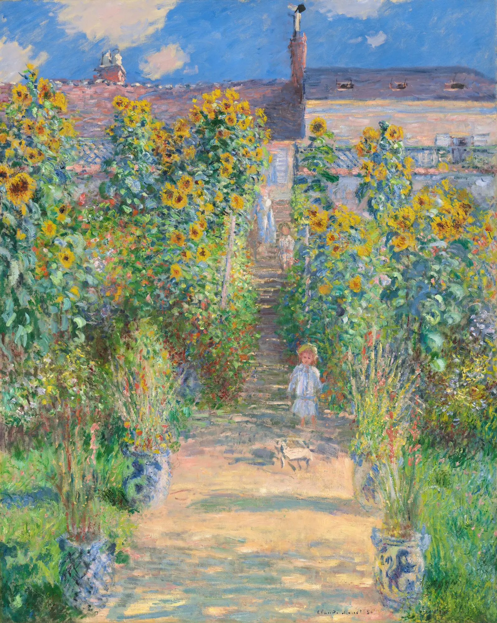 Claude Monet — The Artist's Garden at Vétheuil, 1881, an Impressionist painting expressing decisive color, creative courage, and the beauty of purposeful artistic judgment